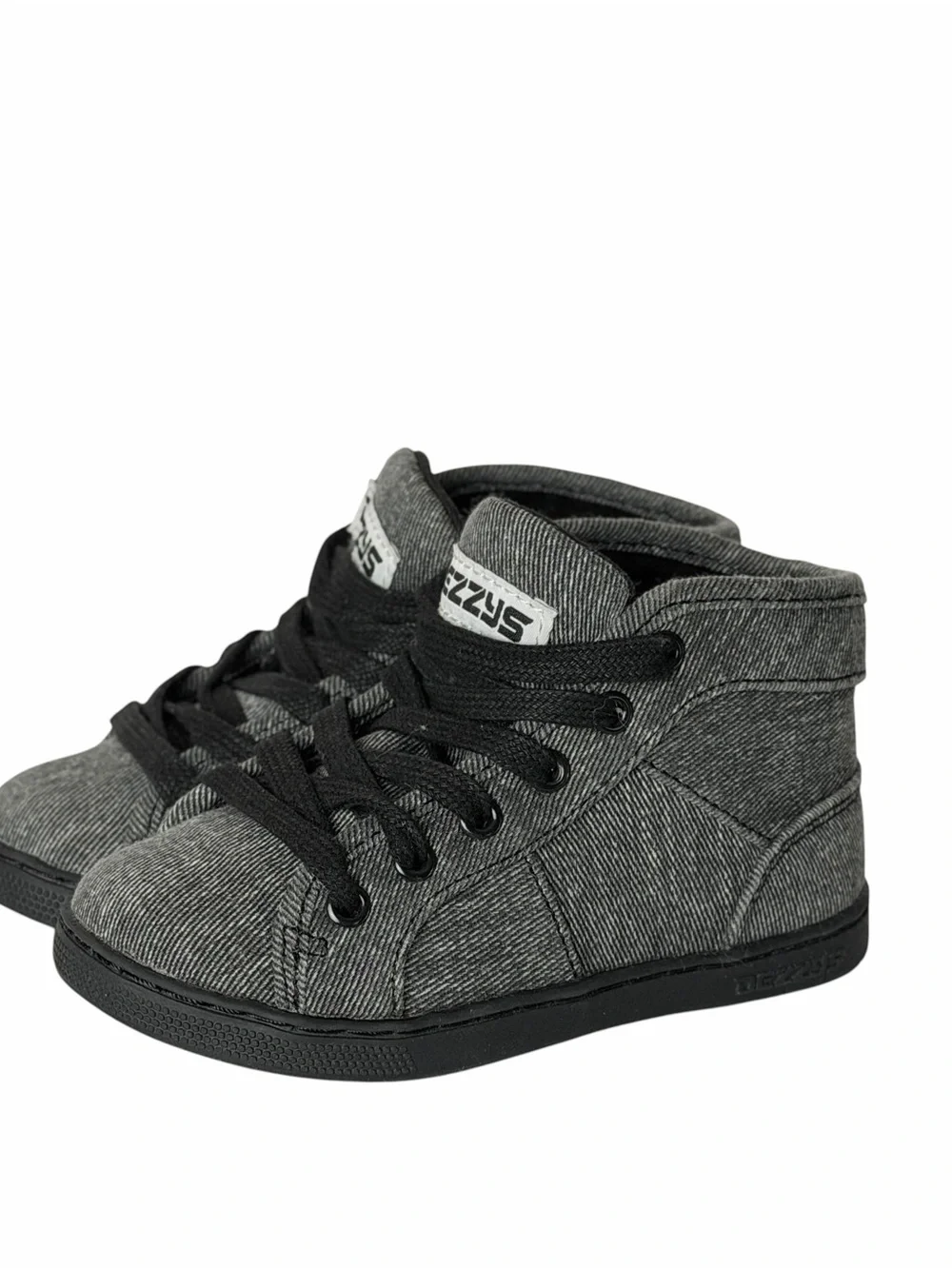 Kids Gray Dezzys High-Top Sneakers with Black Laces